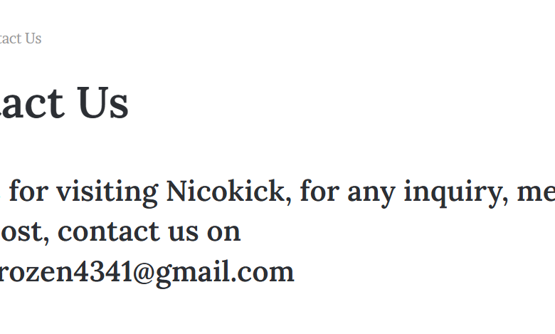 Nicokick Phone Number